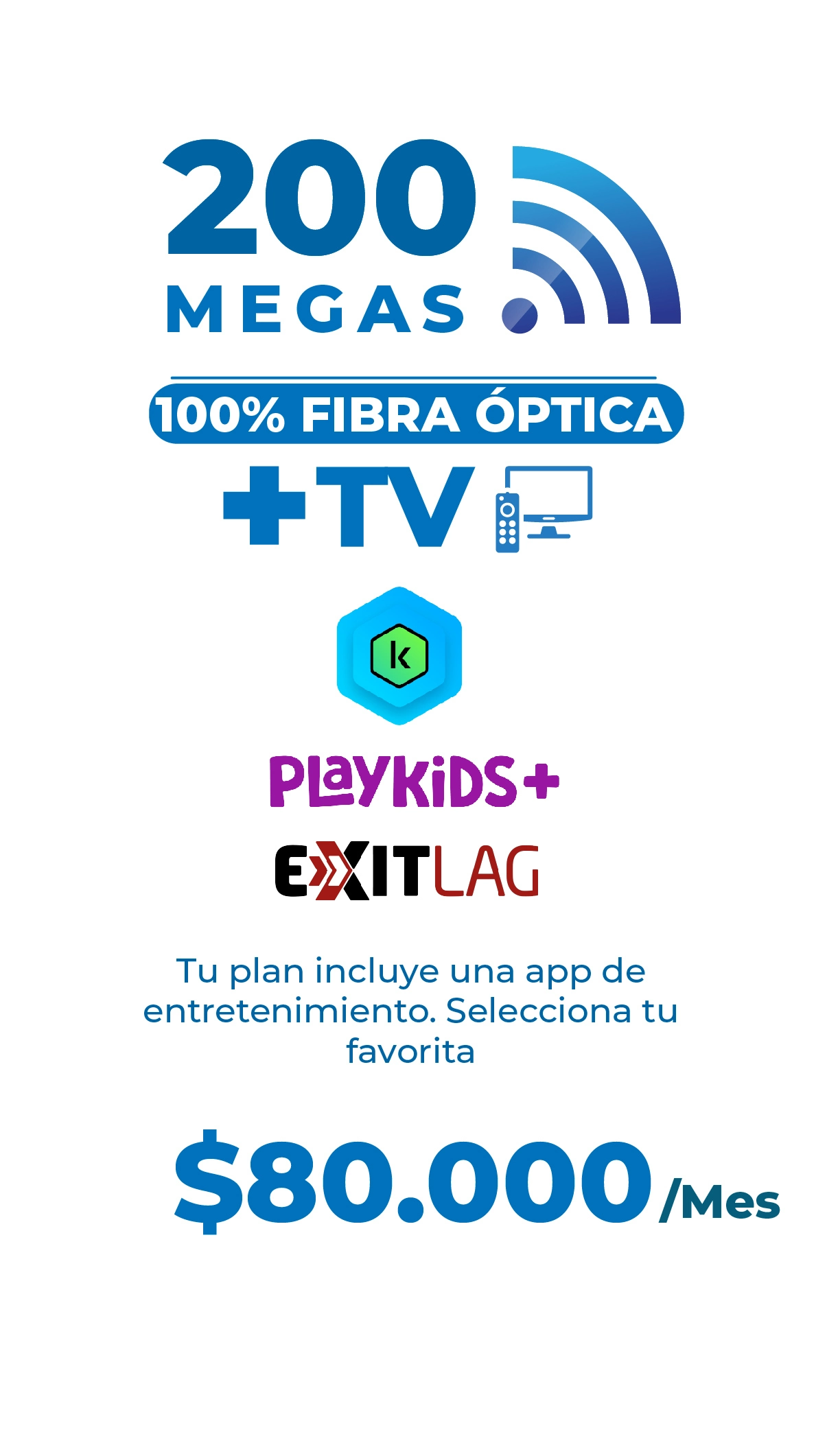 Plan de internet 200 megas fibra óptica con TV Supercable