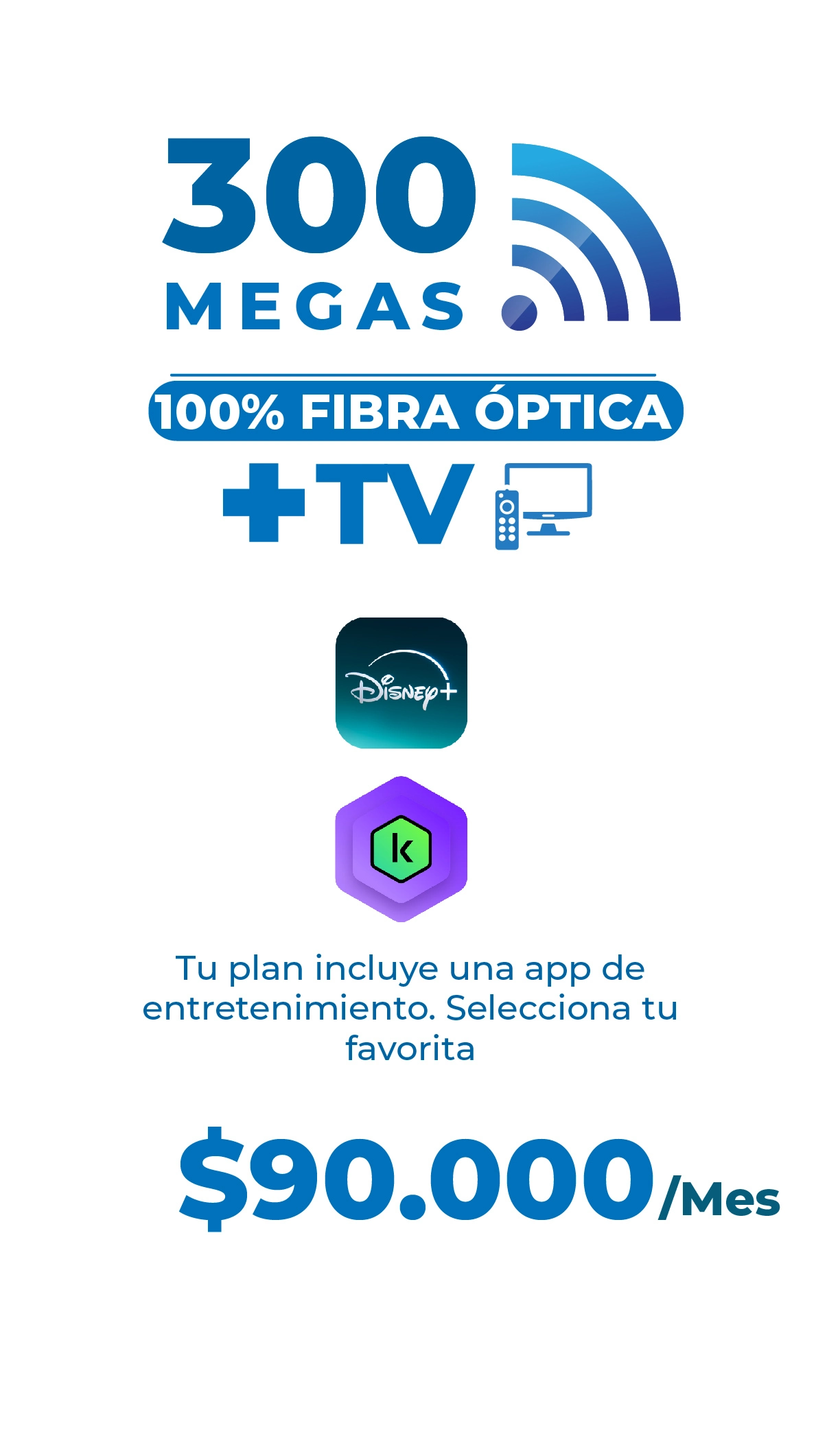 Plan de internet 300 megas fibra óptica con TV Supercable