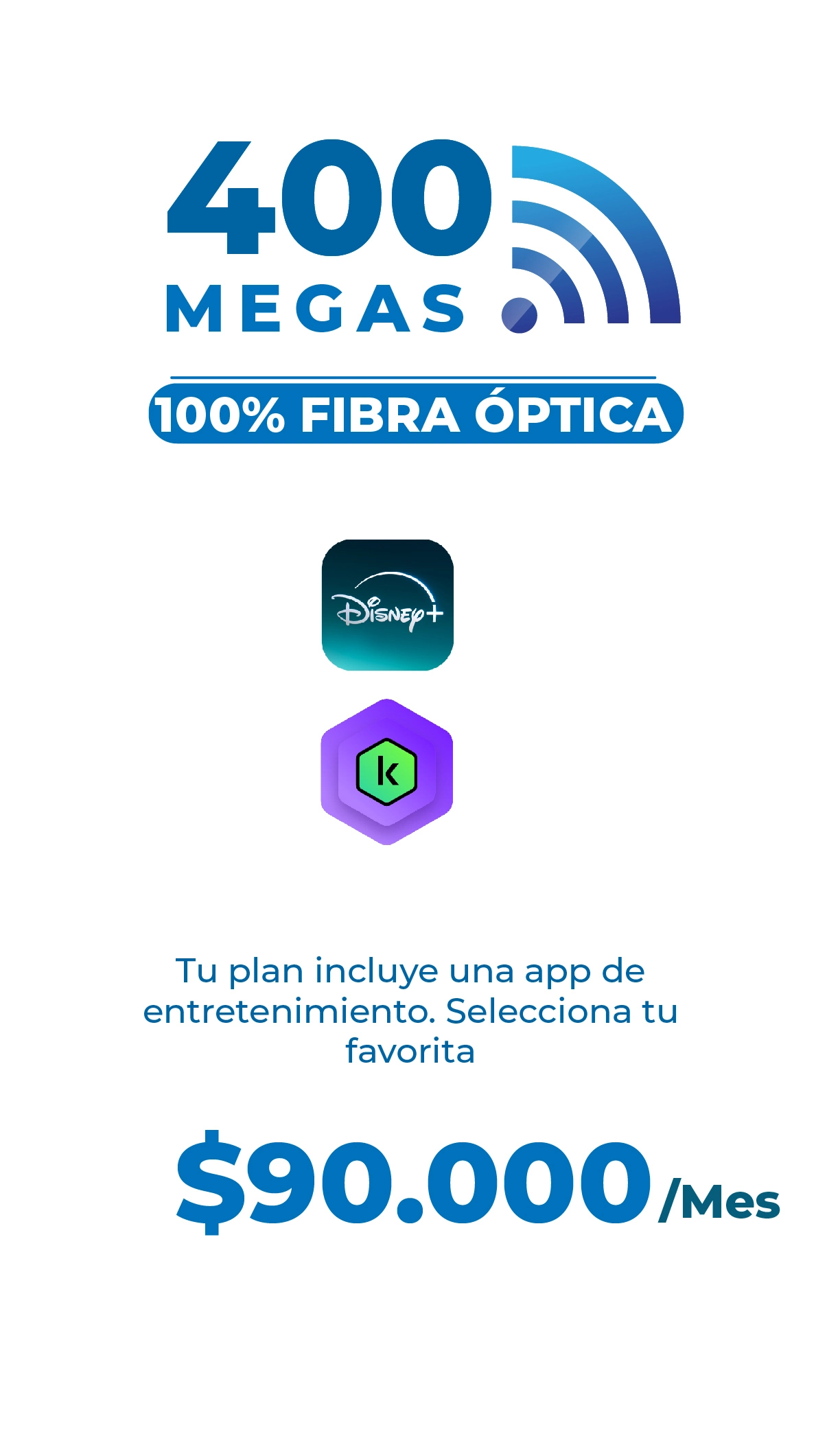 Plan de internet 400 megas 100% fibra óptica Supercable
